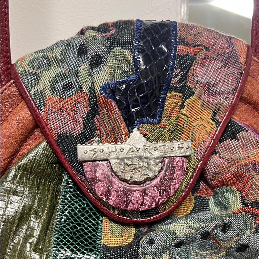 Sharif Epic Patchwork Tapestry Snake Leather 80s … - image 3